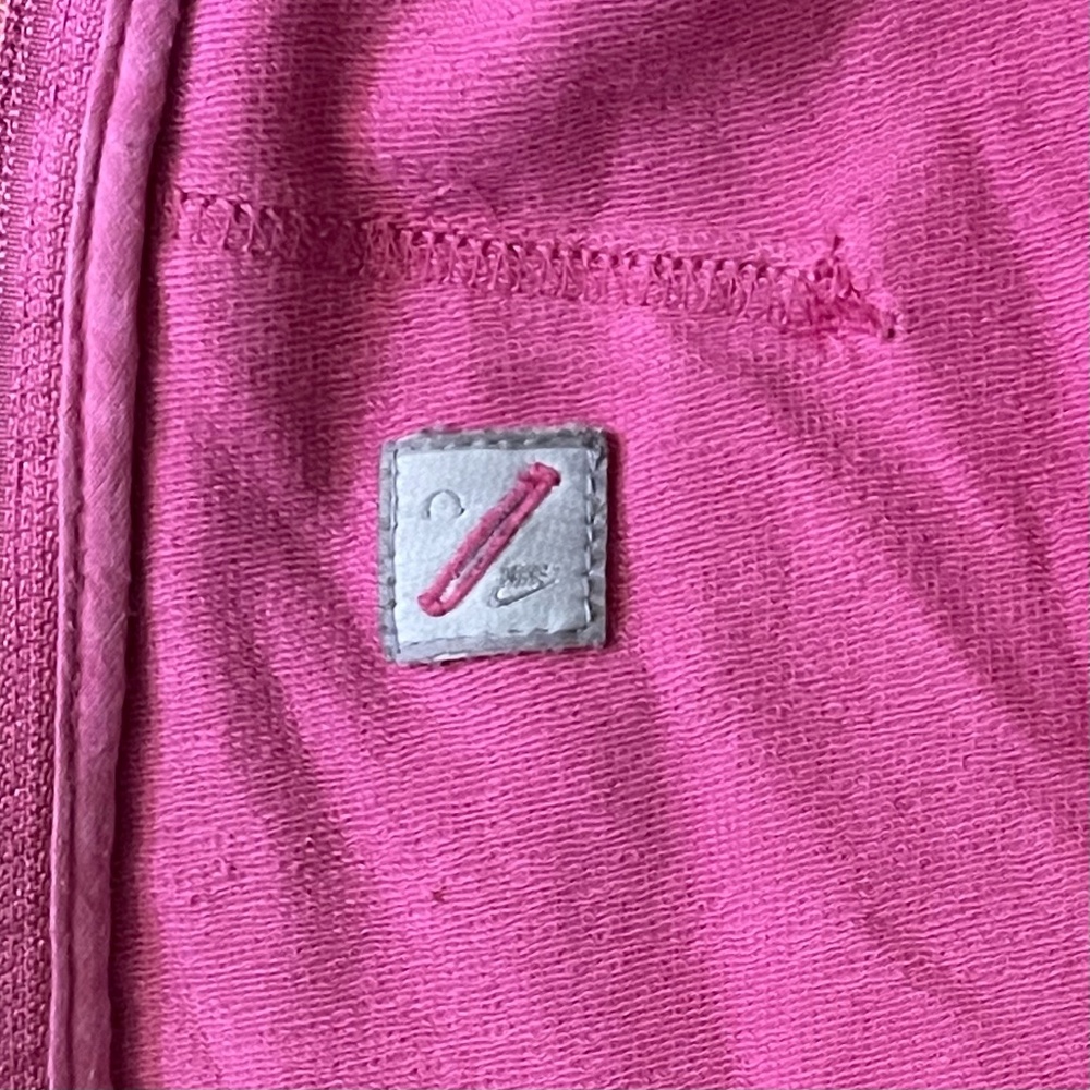 Nike Dri-FIT Pink Zip Up Hoodie Jacket Womens Large Sporty Y2K Activewear - Picture 9 of 12